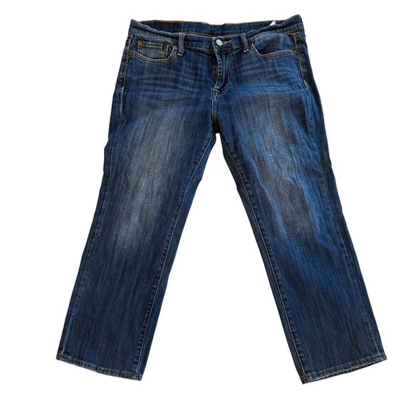 Lucky Brand Denim - Lucky Brand Womens Blue Denim Jeans Size 12/31 Straight Leg Mid Rise Cotton Blen